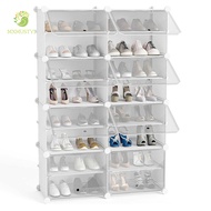 MXMUSTY1 Shoe Organizer, Expandable Space Saver Shoe Storage Cabinet, Easy To Assemble Detachable Adjustable Stackable Shoe Rack Bedroom
