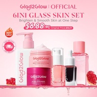 Glad2Glow 5in1/6in1 Glass Skin Set|Milk Cleanser80ml+Niacinamide/Retinol+Moisturizer30g+Glow Serum17