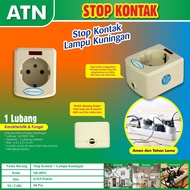 STOP KONTAK ATN KUNINGAN+LAMPU TANPA KABEL 1/2/3/4/5 LUBANG ATN