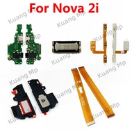 Nova 2i Loud Speaker Buzzer Charging port Board Power Volume Flex Replacement For Huawei Nova 2i Mai