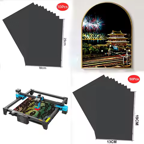 Rainbow Magic Color Scratch Art Paper 13x19cm Laser Engraver Compatible TTS-55 DIY Craft Gift Card M