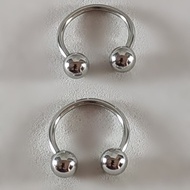 Robagin Tk3 anting stainless anti karat sepasang tindik hidung telinga pria wanita korea hitam silve