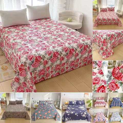 Flower Printed Fitted Bed Sheets Reactive Printed Bed Sheets for Double Bed Single/Queen/King Reacti