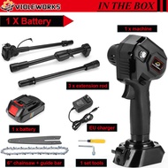 24V Telescoping Pole Electric Chainsaw 7500mAh Li-ion Battery Cordless Garden Tree Pruning Tool High