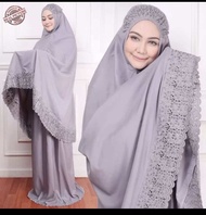 Mukena Dewasa Siti Khodijah Free Tas Cantik Elegan Bordir Mewah Murah