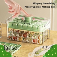 LANSEL Ice Cube Tray, ABS Ice Cube Maker Ice Box Tray,  Press Type With Storage Box Ice Mould Ice Cream