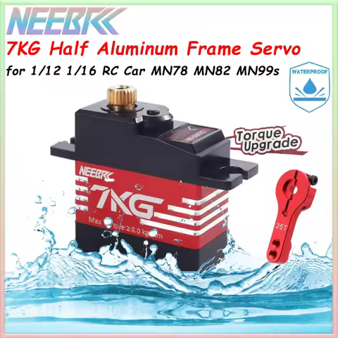 NEEBRC 7KG Metal Gear Half-aluminum Frame Digital Servo for 1/12 1/16 RC Car MN78 MN82 MN99s WLTOYS 