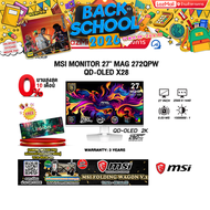 [ผ่อน 0% 10 ด.]MSI MONITOR 27" MAG 272QPW QD-OLED X28 (QD-OLED 2K 280Hz)/ประกัน 3 Years