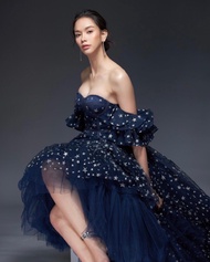 iCONiC MISS UNIVERSE MAXI DRESS #5817 ชุดราตรี ชุดเดรสหางปลา สีน้ำเงิน ประดับลายดาว วิบวับ อลังการ ท