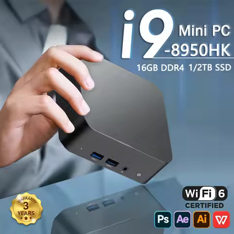 Mini PC Protable Gaming i9 8950HK N5095A 16GB DDR4 Windows 11 Pro WIFI6 BT5.2 4K 1TB 2TB SSD 1000Mbp