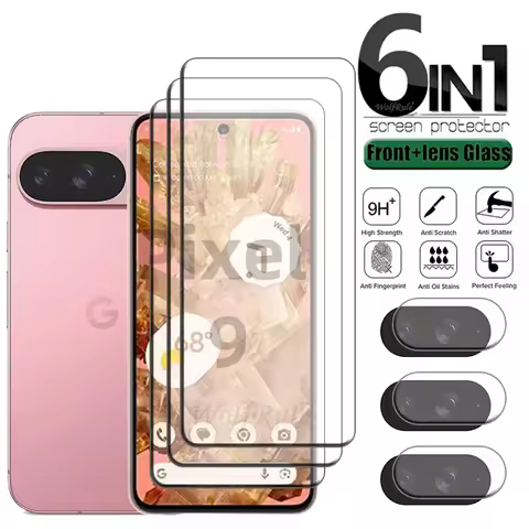 6-in-1 For Google Pixel 9 Glass Pixel9 Pixel 9 Pro XL Tempered Glass 9H HD Clear Screen Protector Go