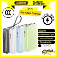 [3CCC] REMAX FCP-25 Power Bank 10000mAh 22.5W Fast Charging Built-In Retractable Type-C Cable