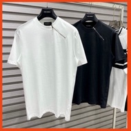 9 Dsq2 Men's and Women's T-Shirts Plain with Embroidery Cross-Collar Zip, Simple Basic Design. Smoot