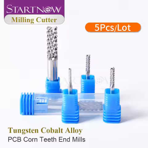 Startnow 5PCS Corn Milling Cutter 3.175/4/6/8mm SHK Carbide Tungsten PCB End Mill Bits Engraving Mac