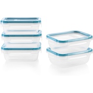 Snapware Total Solution 10-Pc Plastic Food Storage Containers Set, 3-Cup Rectangle Meal Prep Contain
