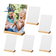 6 Pack Sublimation Photo Frames Blanks 5 X 7 Inch Heat Transfer Metal Picture Frames with Wood Base 