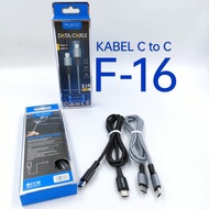 ORIGINAL FLECO F-16 3.1A Type-C To Type C Data Cable Nyolon Fast Charging To F16