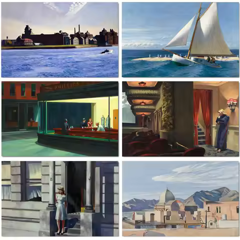 Edward Hopper Landscape Canvas Edward Hopper Realistic Master Painter Life Landscape Artwork Canvas