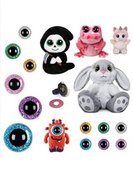 12入組18mm閃片塑膠安全眼睛,6色半圓形手工針織娃娃眼睛配墊圈,適用於填充動物、小熊和娃娃製作