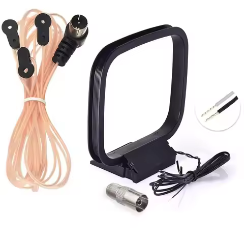 FM Antenna FM Dipole Antenna 75 Ohm Indoor FM Radio Antenna AM Loop Antennas for Car Radio Music Equ