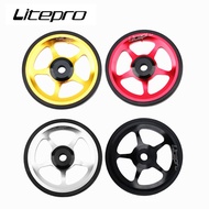 Litepro Folding Bike 1Pair Easy Wheel For Brompton Aluminum Alloy CNC Easywheel Ultralight Sealed Bearing