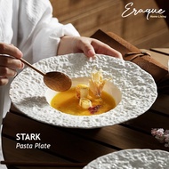 STARK Pasta Plate Luxury White Aesthetic Ceramic Restaurant Pasta Serving Plate/ UniqueELEGAN