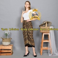 Rok Lilit Warp Skirt Serut Songket Jumputan Panjang Motif Batik Songket Hitam Bawahan Wanita Kebaya 