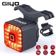 GIYO ไฟท้ายไฟจักรยานอัจฉริยะ LED โคมไฟนิรภัยสัญญาณหยุดเบรคเปิด/ปิดอัตโนมัติอุปกรณ์เสริมจักรยานชาร์จ USB ไฟจักรยาน