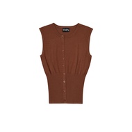 เสื้อแขนกุดไหมพรมกระดุมเฉียง Reese Knit Tank - TRES MADE