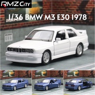 RMZ CITY 1/36 BMW M3 E30 1987 Miniature Classical Die Cast Car Models Diecast Alloy Metal Miniature 