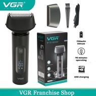 ที่เล็มเครื่องโกนหนวดตัดแต่งเครื่องโกนหนวดเครา VGR สำหรับมีดโกนผู้ชายไฟฟ้าแบบมืออาชีพชาร์จได้ IPX7ซั
