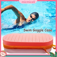 Swim Goggle Case Bright Color Goggle Case Capacity Shockproof Silicone Swimming Goggle Case with Breathable Drainage Holes Portable Travel Swim Glasses Carrier Bag