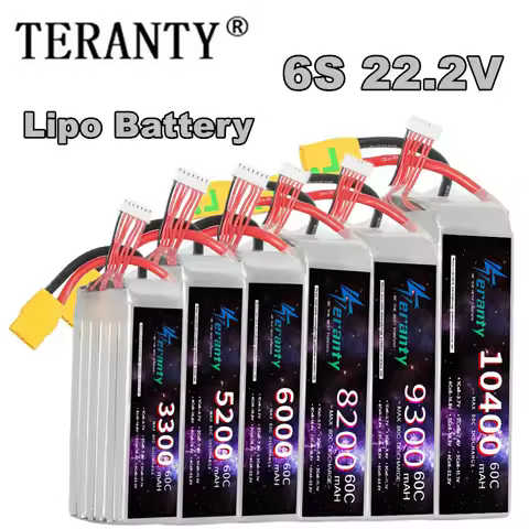 TERANTY 6S Lipo Battery 22.2V 1800/2600/2800/3300/4200/5200/6000/6800/7800/8800mAh For RC Airplane F