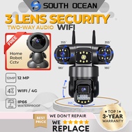 BUY 1 FREE 1 CCTV Outdoor 12MP Three Lens 360° Monitoring Wireless IP66 Waterproof Night Vision WiFi