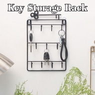 3 Layers Key Storage Rack Wall Mounted Black Metal Key Organizer Shelf Organizer Key Hanger