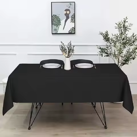 Black Rectangular Tablecloth - 54 x 108 inches - Disposable tablecloths for meals, parties and other