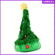 [Wenodxa] Dancing Santa Hat Xmas Tree Christmas Electric Hats Cap Swing Tree Christmas Ornaments for Kids Xmas Gift