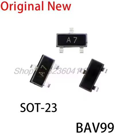 100PCS/LOT New and Original BAV99 BAV99LT1G A7 A7W SOT-23 0.2A/70V SMD Switching Diode