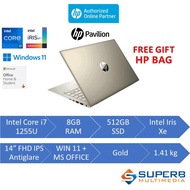 HP Pavilion Laptop 12th Gen 14-dv2026TU Gold, dv2027TU Pink, dv0028TU Silver (i7,8gb,512gb,intel iris xe,win11,OPI)