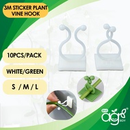 [10 PCS] AgroBuddy Cangkuk Pelekat Dinding | Plant Climbing Wall Fixture Clips with 3M Sticker Wall 