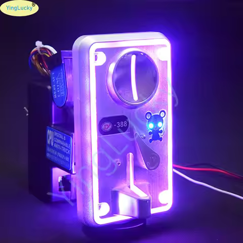 Multi Arcade Coin Acceptor with 12V LED Light Can Be Used for Arcade Machine Claw Machine Swing Car 