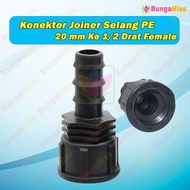 Pe Hose Connector 20mm (5/8) To 1/2 Inch Female Drat Connection Hydroponic Irrigation Uniring Water Garden 20mm PE20-11