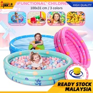 Spot 🚚 Free Pump INTIME Inflatable Boat 3 Ring Round Children Swimming Pool Kolam Renang Budak kolam