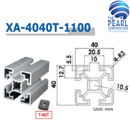 XA-4040T-SERIES อลูมิเนียมโปรไฟล์ ขนาดหน้าตัด 40x40 mm หลายความยาว (T-NUT ALUMINIUM PROFILE 4040T LE