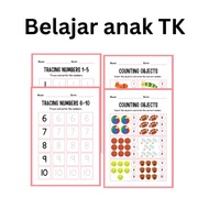 Worksheet Anak TK Lembar Kerja Anak Menulis Berhitung Mengunting