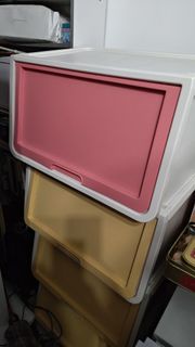 Iris Ohyama 揭蓋式收納膠箱 L  粉色 黃色 透明