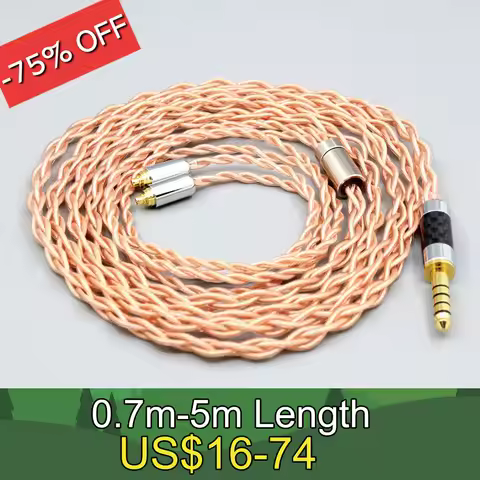 4 Core 1.7mm Litz HiFi-OFC Earphone Braided Cable For AKG N5005 N30 N40 MMCX LN008087