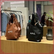 APC logo print pu tote shoulder bag