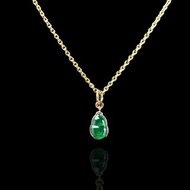 冰種老坑綠翡翠葫蘆項鍊 18K金鑲嵌 | 天然緬甸玉A貨翡翠 | 送禮