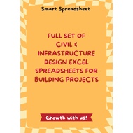 Full set of Civil & infrastructure  design excel spreadsheets for building projects